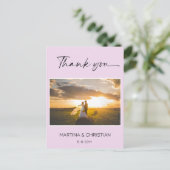 Lavendel bruiloft dank u foto Briefkaart (Staand voorkant)