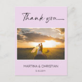 Lavendel bruiloft dank u foto Briefkaart (Voorkant)