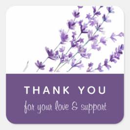 Lavendel bruiloft dank u Stickers