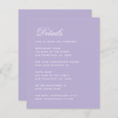 Lavendel bruiloft Details Budget Eenvoudige Paarse (Voorkant / Achterkant)