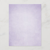 Lavendel Bruiloft Gast Informatie Kaart Details (Achterkant)