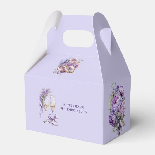 Lavendel bruiloft gunst doos bedankdoosjes (Achterkant)