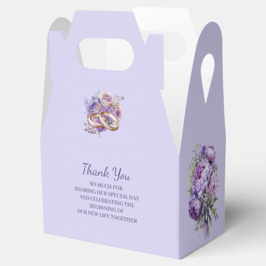 Lavendel bruiloft gunst doos bedankdoosjes (Geopend)