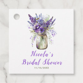 Lavendel bruiloft in een weckpot bedankjes labels
