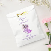 Lavendel bruiloft klokken Favor Bag Namen en Datum Bedankzakje (Gezegeld)