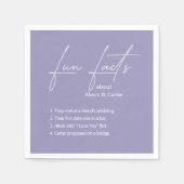 Lavendel bruiloft leuke feiten servet (Voorkant)