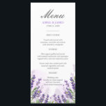 Lavendel Bruiloft Menu Elegant Paarse Bloemen Drom<br><div class="desc">♥ Stijlvolle en elegante menukaarten. Alle details zijn met de hand getekend, zodat u er zeker van kunt zijn dat dit ontwerp uniek is. Lavendel zou geluk brengen, maar het is ook een symbool van liefde en toewijding, waardoor het een bijzonder betekenisvolle bloem is om te gebruiken voor je bruiloft....</div>