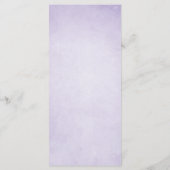 Lavendel Bruiloft Menu Elegant Paarse Bloemen Drom (Achterkant)