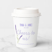 Lavendel bruiloft papieren bekers (Achterkant)