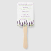 Lavendel bruiloft programma handwaaier (Achterkant)