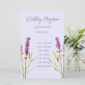  lavendel - bruiloft programma papier blad (Staand voorkant)