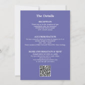 Lavendel Bruiloft QR Code RSVP Uitnodiging (Achterkant)