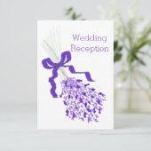 Lavendel bruiloft receptie informatiekaartje (Staand voorkant)