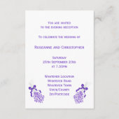 Lavendel bruiloft receptie informatiekaartje (Achterkant)