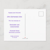 Lavendel Bruiloft Save The Date Aankondigingskaart (Achterkant)