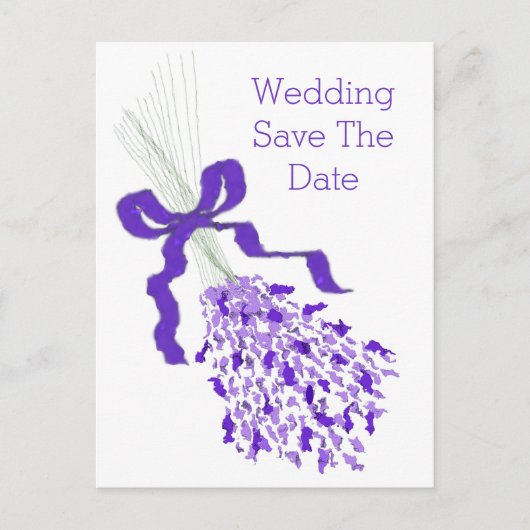Lavendel Bruiloft Save The Date Aankondigingskaart (Voorkant)
