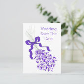 Lavendel Bruiloft Save The Date Aankondigingskaart (Staand voorkant)