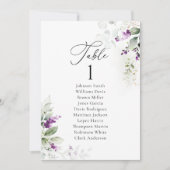 Lavendel Bruiloft Tafel Zitkaart Kaarten (Voorkant)