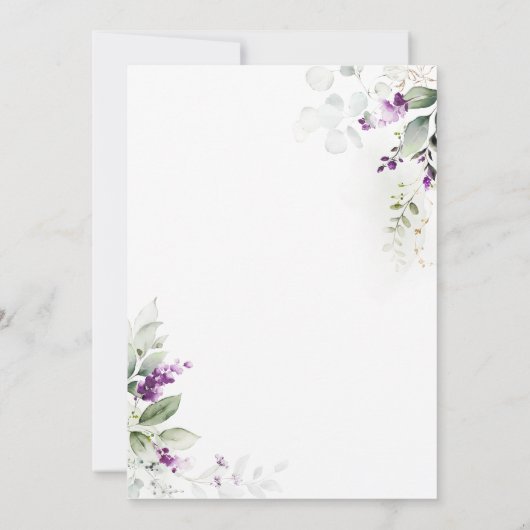 Lavendel Bruiloft Tafel Zitkaart Kaarten (Achterkant)