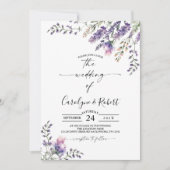 Lavendel bruiloft uitnodiging (Voorkant)