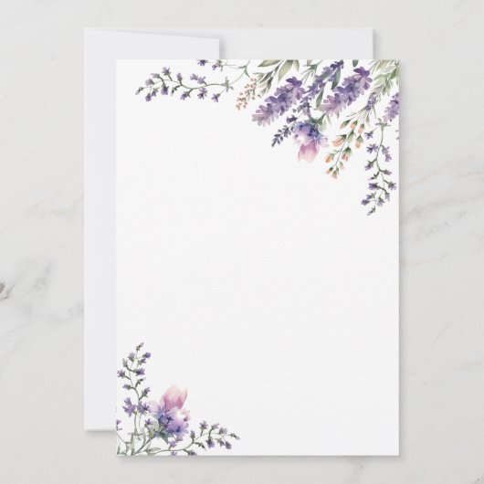 Lavendel bruiloft uitnodiging (Achterkant)