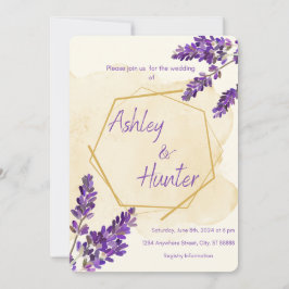 Lavendel bruiloft uitnodiging