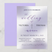 Lavendel bruiloft uitnodiging (2 locaties) (Voorkant / Achterkant)