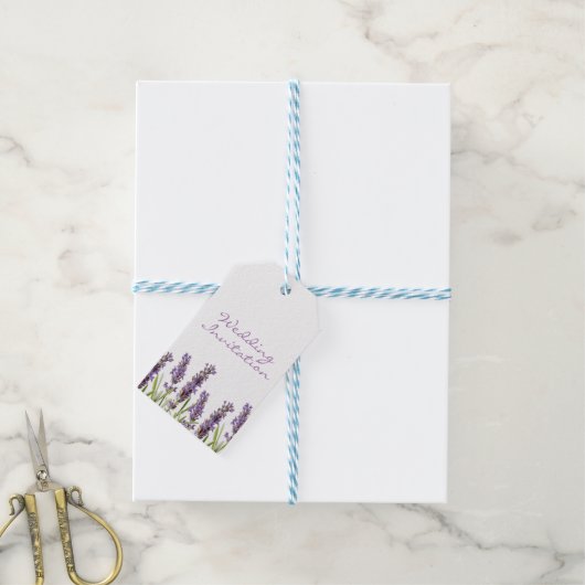 Lavendel bruiloft uitnodiging Label Cadeaulabel (Met Touw)