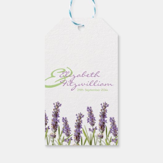 Lavendel bruiloft uitnodiging Label Cadeaulabel (Achterkant)