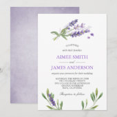 Lavendel bruiloft uitnodiging rustieke elegante bl (Voorkant / Achterkant)