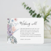 Lavendel bruiloft wens goed. Paarse bloemen Informatiekaartje (Staand voorkant)