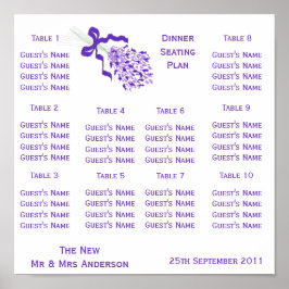Lavendel bruiloft zitplaatsen poster