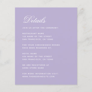 Lavendel Bruiloftdetails Budget Eenvoudige Paarse 