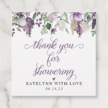 Lavendel bruiloftsshower favor tag