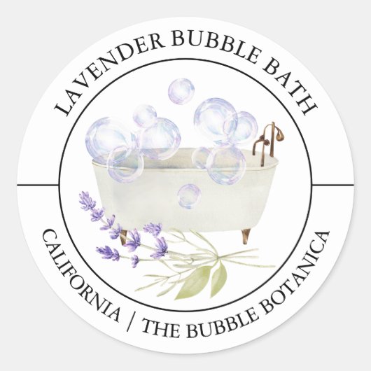 Lavendel Bubble Bath label (Voorkant)