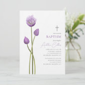 Lavendel Bubble Bloemen Minimalistische Doop Kaart (Staand voorkant)