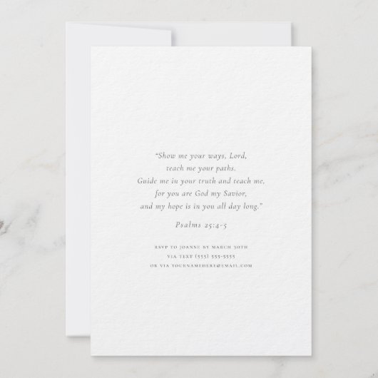 Lavendel Bubble Bloemen Minimalistische Doop Kaart (Achterkant)