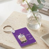 lavendel bubble theebedeling boba geluk glanzend s sleutelhanger