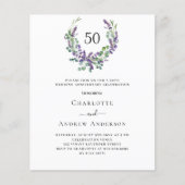 Lavendel budget trouwdag uitnodiging (Voorkant)