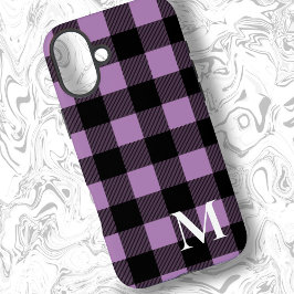 Lavendel Buffalo Plaid Check iPhone 16 Plus Hoesje