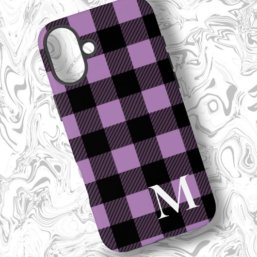 Lavendel Buffalo Plaid Geruite iPhone Hoesje
