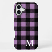 Lavendel Buffalo Plaid Geruite iPhone Hoesje (Achterkant)