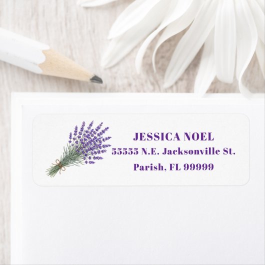 Lavendel Bundel Retouradres Label (Insitu)