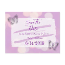 Lavendel Butterfly Wedding Save the Date