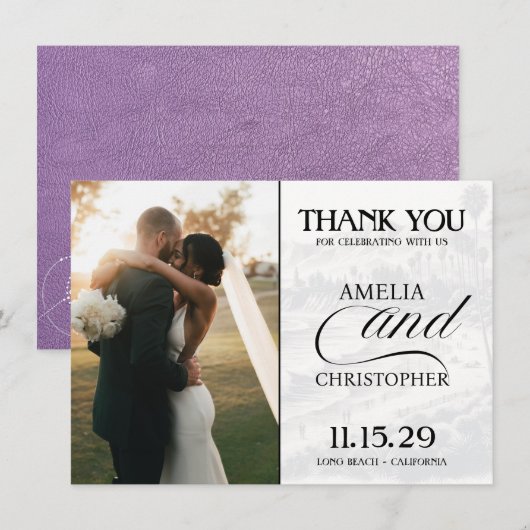 Lavendel California Passport Bedankkaart (Voorkant / Achterkant)