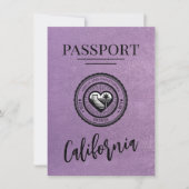 Lavendel California Passport Bewaar de datum Save The Date (Voorkant)