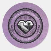 Lavendel California Passport Ronde Sticker (Voorkant)