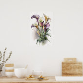 Lavendel Calla Lelies Lelie Bloem Kunstprint Poste Poster (Keuken)