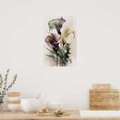 Lavendel Calla Lilies Lily Flower Art Print Poster (Keuken)