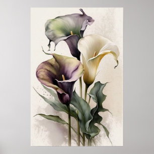 Lavendel Calla Lilies Lily Flower Art Print Poster
